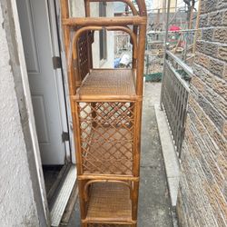 Vintage Rattan or Bamboo shelving unit