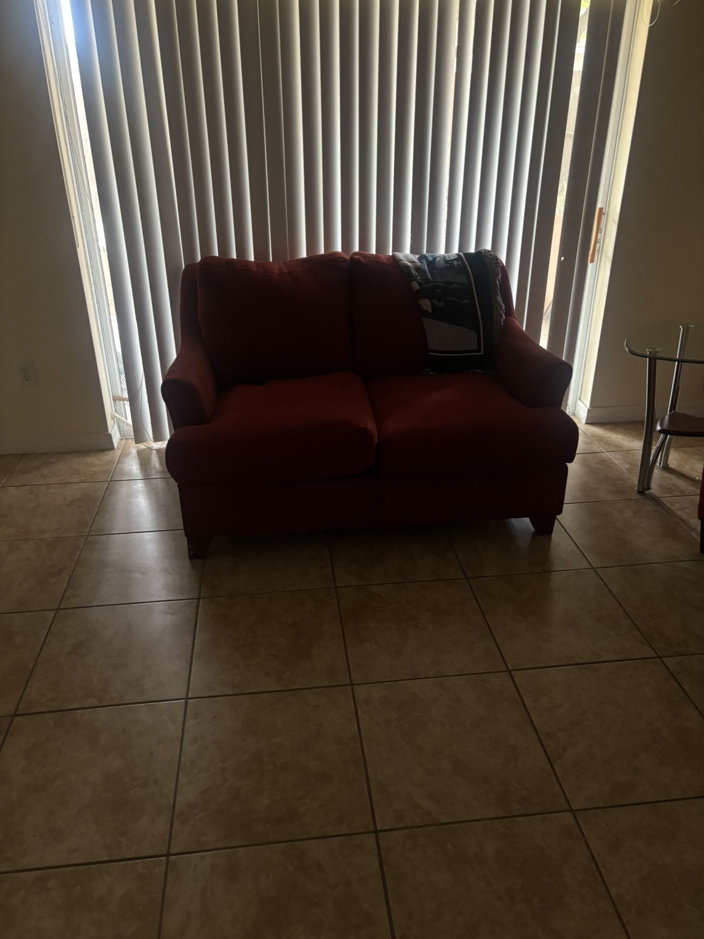 Red Couch And Love Seat
