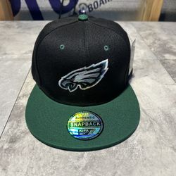 NWT Kipa Premium Philadelphia Eagles Flat Brim Black/ Green Snap Back Hat Cap