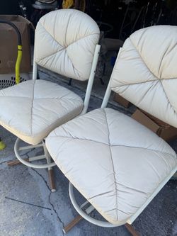 Vintage Padded Swivel Chairs Set of 2