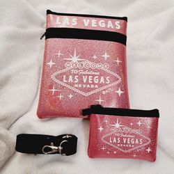 Pink Las Vegas Crossbody Bag w/Cardholder 