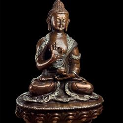 Handmade 4" Copper Buddha Statue from Nepal