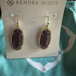 Kendra Scott Earrings New Purple Stone 