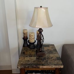 Lamp Table And Candle Set