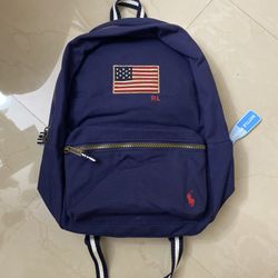 Polo Ralph Lauren Laptop Backpack American USA Flag Newport Navy