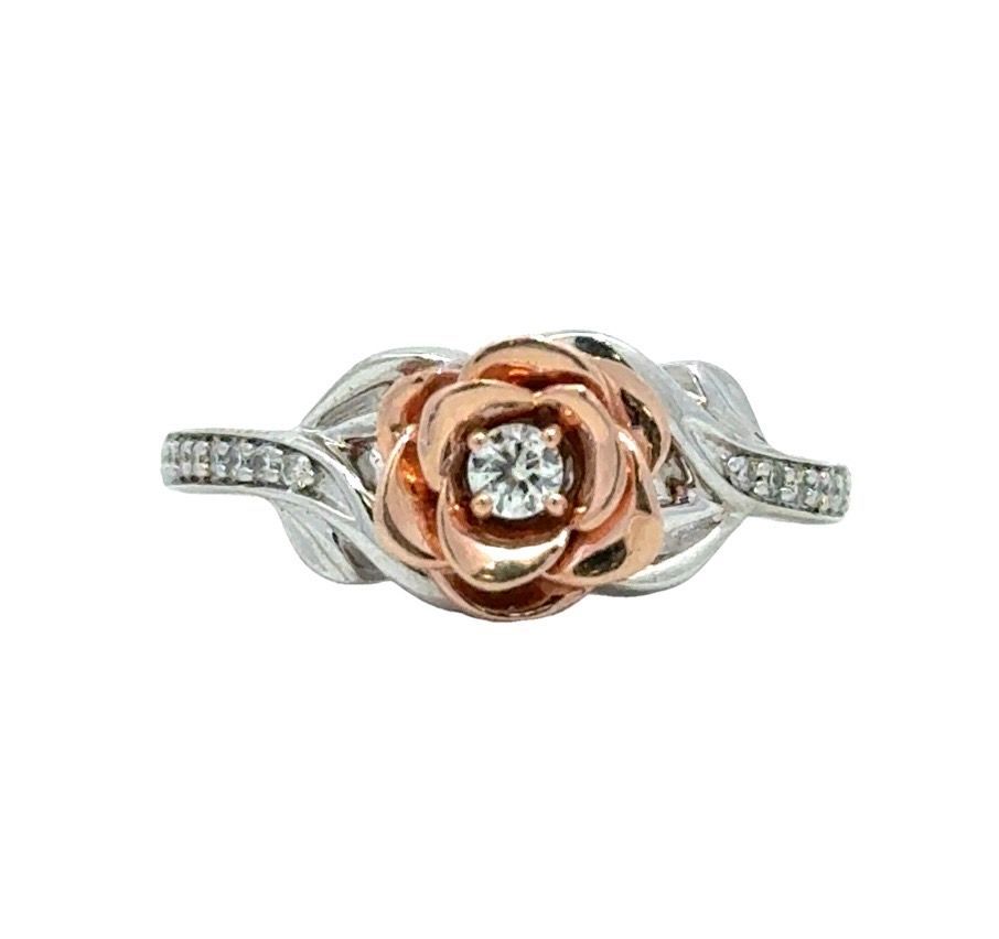 A1 Hawk - Disney Lady's 10k Gold & Diamond Rose Ring (A1D022039)