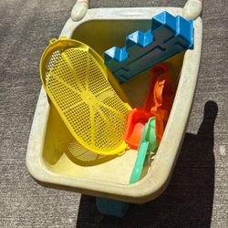 Kids Sand/water Wheelbarrow With Toys