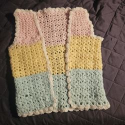A Vest For Your Little Girl 3 to 4 New Hand Made Very Soft
