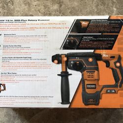 New RIDGID 18V 7/8 inch SDS- Plus Rotary Hammer 