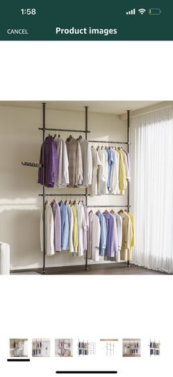 Black Floor To Ceiling Clothing Rack