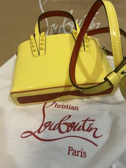Cabata Nano Leather Tote in Yellow - Christian Louboutin