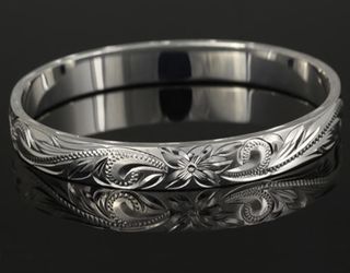 Hawaiian Scroll Extra Heavy Weight Smooth Edge Bangle