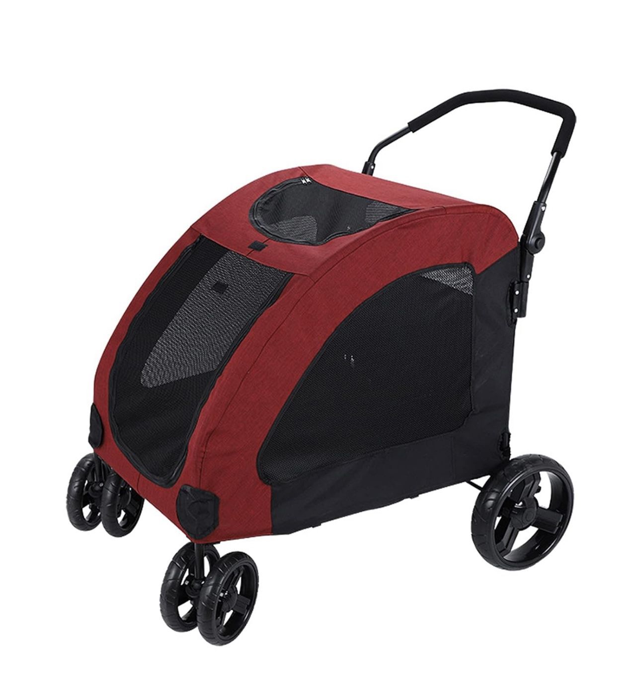 Pet Stroller for Large Dog Medium Dogs Four-Wheel Foldable Storage Detachable and Washable Cushion Double Storage Bag Sick Disabled Old Dog Stroller