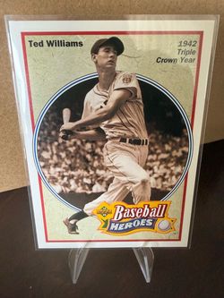 1992 Upper Deck Baseball Heroes Ted Williams 1942 Triple Crown Year #30