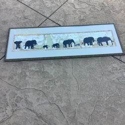 Elephent Art Framed By Mario Von Phuh 1994 53.5x19.5x1in