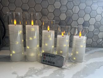 5 Flameless Candles White 