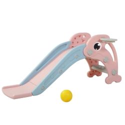 3-in-1 Toddler Slide with Basketball Hoop – Pink, New in Box