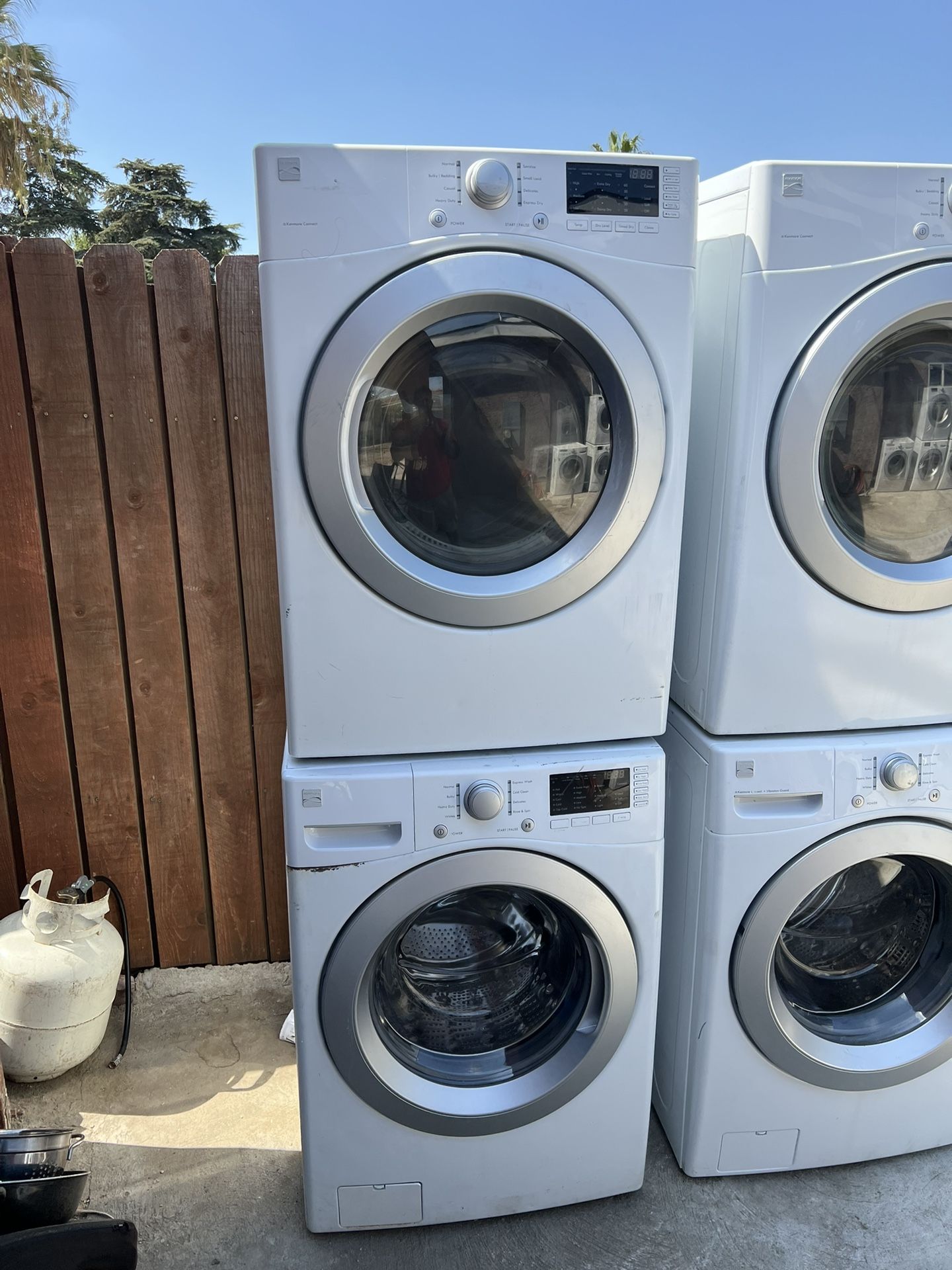 White Kenmore Front Load Washer And Dryer Gas Set We Deliver And Install🚚👨🏻‍🔧