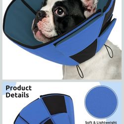 Queenmore Medium Dog Cone Collar - Soft, Breathable Pet Recovery Wound