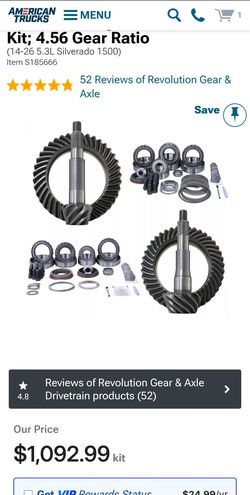 20-26 Silverado 1500 4.56 front and rear gears