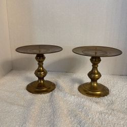 Two Brass Candle Holders 