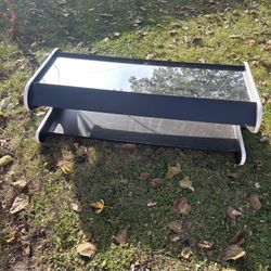 Black & White Coffee Table with Mirror