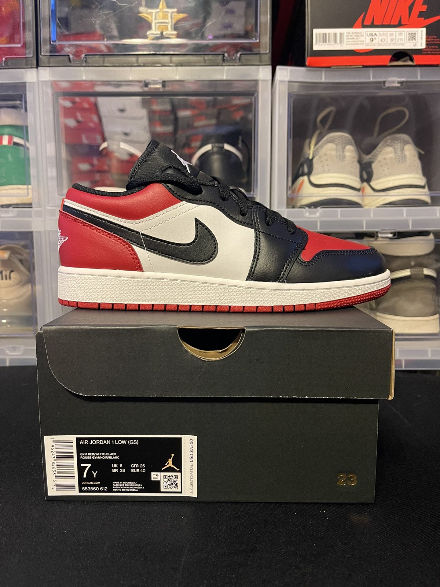Air Jordan Low “Bred Toe” Size 4Y 5Y 6Y