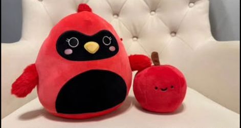 Squishmallows Cazlan 9” Red Plush Toy and Cute squishy Apple fruit plush toys