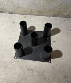 5 Barbell Olympic 2” Bar Storage Holder Vertical Stand Rack Five Bars Barbells