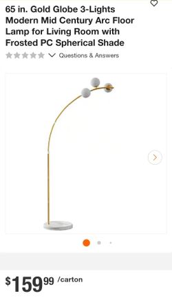 Lightdot Modern 3 Globe Floor Lamp for Living Room, Contemporary Gold Arc Floor Lamp with Shatterproof Shade and Bulbs Included, Mid-Century Floor Lam