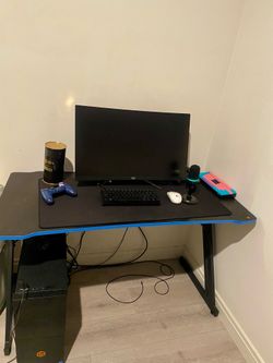 Gaming computer desk with chair