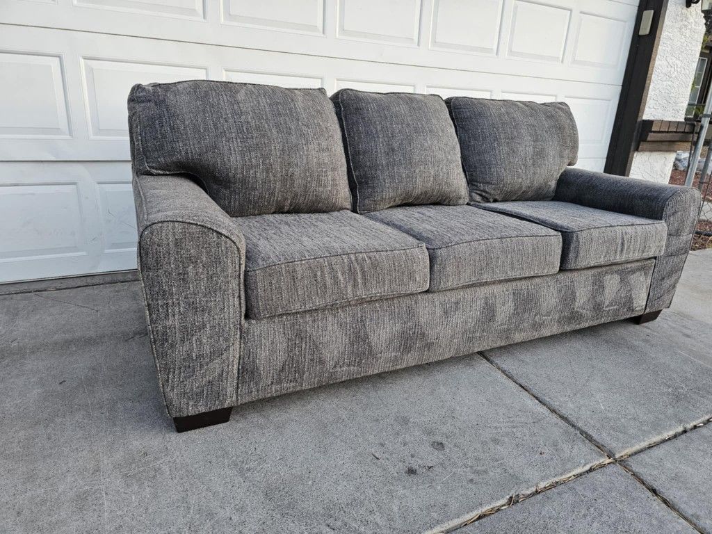 Timeless Nuetral Grey Sofa Couch Nicely Cushioned 1pc