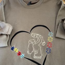 Autism Awareness Heart Embroidery 