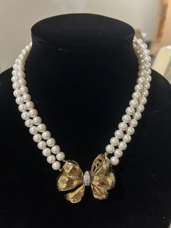 Vintage Craft Double Strand Pearl Necklace 