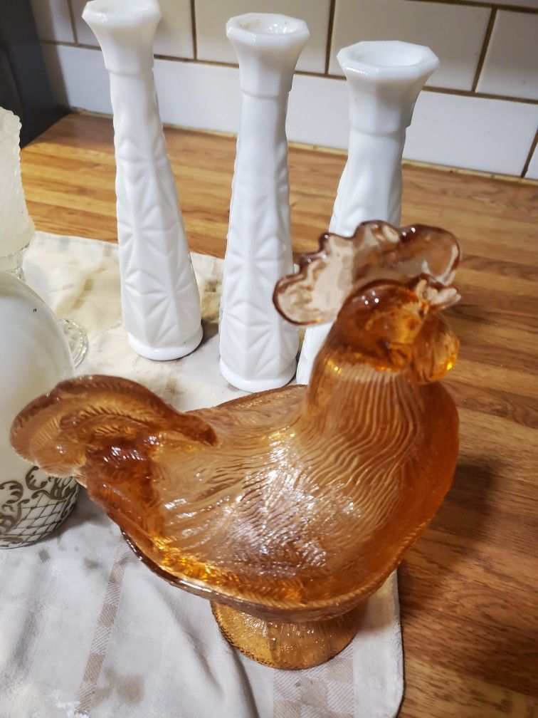 Vintage Glass Chicken