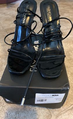 Black lace up heels