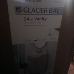 Brand Spanking New Never Even Opened 24-in Glacier Bay Pearl Bathroom Sink Complete