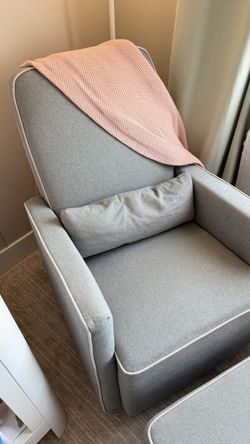 Gray Upholstered Glider Recliner Chair