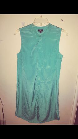 Mossino! Casual Sleeveless Button front Tunic Dress! Size (S) Petite/Turquoise