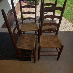 Set Of 4 Panel Farmhouse High Back Chairs