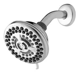 Waterpik 9-Spray 4.5 in. Single Wall Mount 1.8 GPM Fixed Shower Head in Chrome