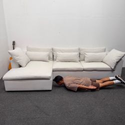 Retails for 5.3k!!! West Elm Harmony 122” White Sectional Couch *Like New* Very Clean - Can Deliver