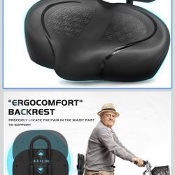 Noseless Bike Seat Cushion for Men & Women - Extra Padding & Comfort Wide Bicycle Seat, Oversized Comfortable Saddle for Peloton Bikes, Exercise Bikes