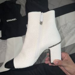 Chanel Tweed ankle Boots