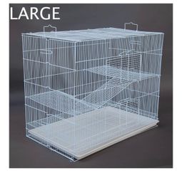 Large 3-Level Easy Foldable Chew-Proof with Tight 3/8 Inch Bar Spacing Shelves & Ladders for Ferret Chinchilla Sugar Glider Rats(20)