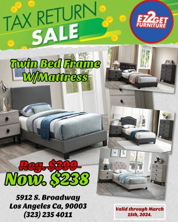 Twin Bed Frame W/Mattress