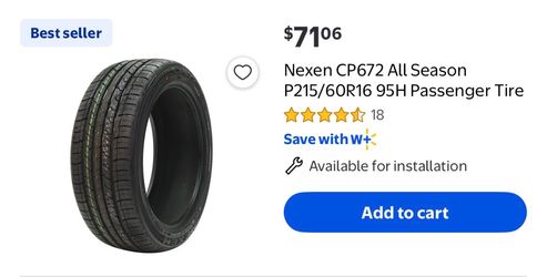Nexen CP672 All Season Passenger Tire P215/60R16