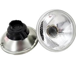 GS Power's Chrome OEM style 5 inch Round (Acutal Size: 5.75") Glass Lens Housing H4 HID LED Halogen High Low Beam Headlight Lamp Conversion Replacemen