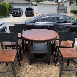 Great!! Barely Used!  High Table Includes Six (6) Chairs!  