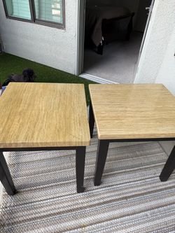 Pair of Stone Top Side Tables